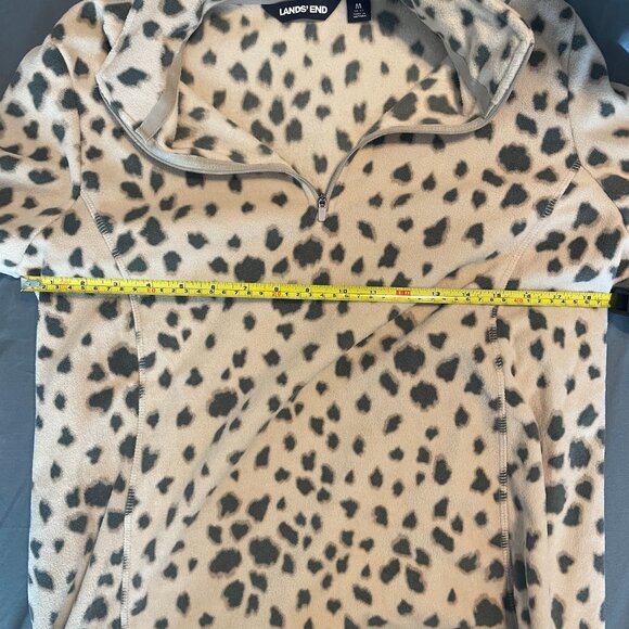 Lands End Leopard Print Zip Sweater - Picture 4 of 4
